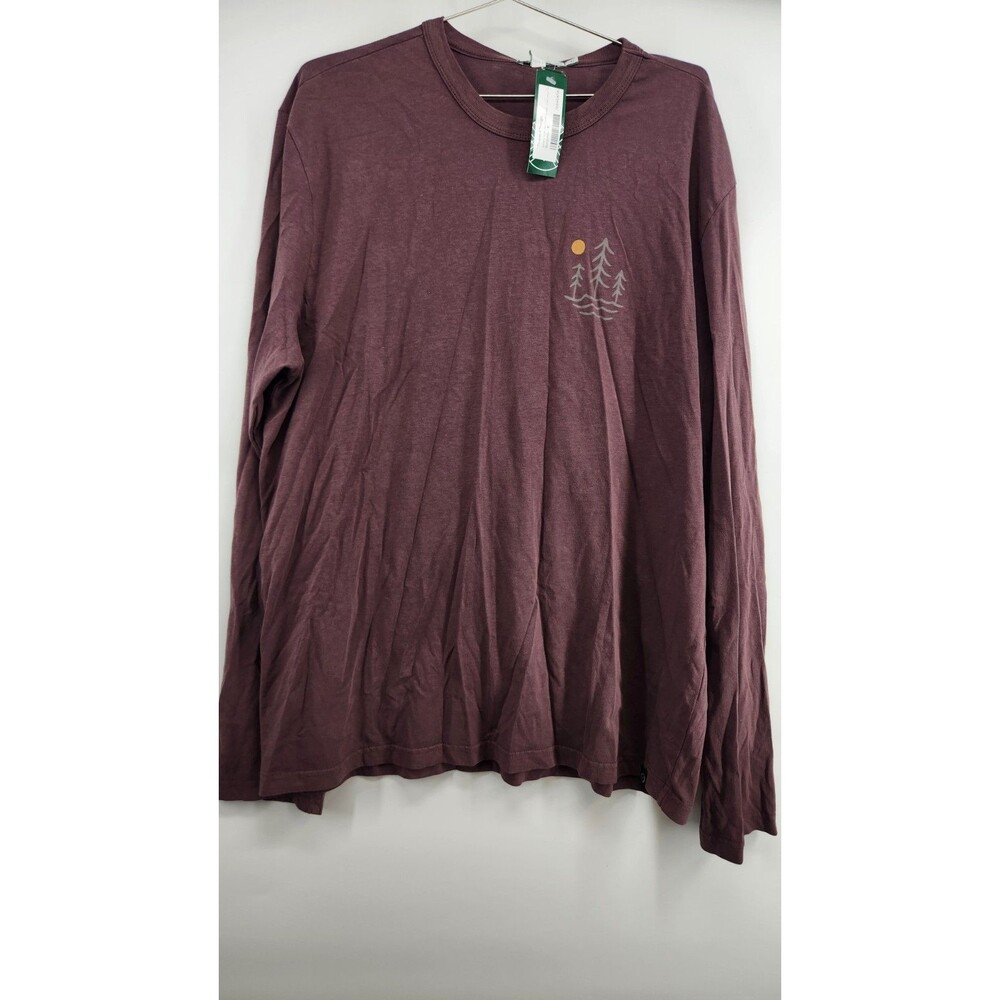 Threads 4 Thought Men's Burgundy XL Forest Graphic Long Sleeve T-Shirt NWT